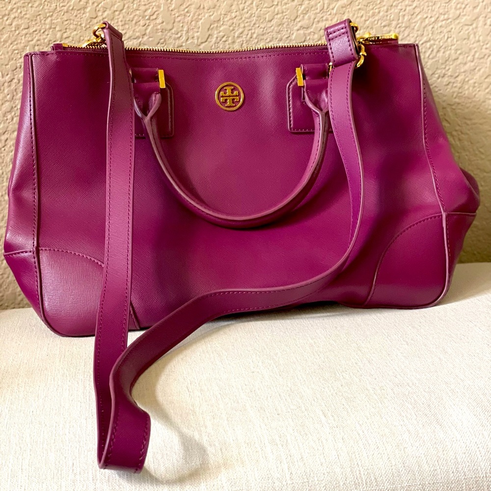 Tory Burch Robinson Double Zip with long strap in limited edition fall color